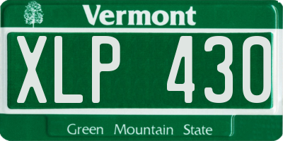 VT license plate XLP430