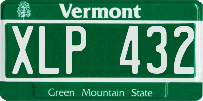 VT license plate XLP432