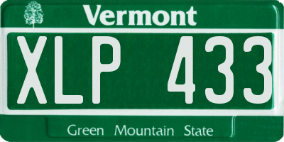 VT license plate XLP433