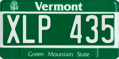 VT license plate XLP435