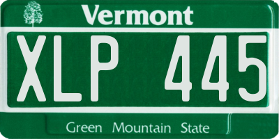 VT license plate XLP445
