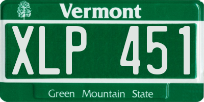 VT license plate XLP451