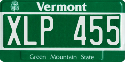 VT license plate XLP455