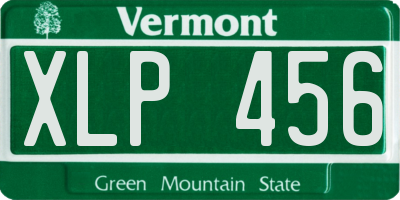 VT license plate XLP456
