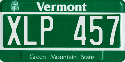 VT license plate XLP457
