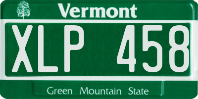 VT license plate XLP458