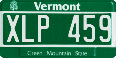 VT license plate XLP459