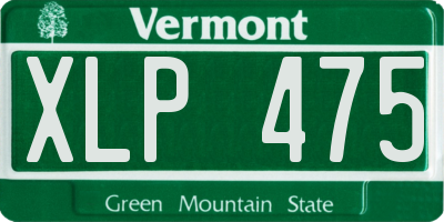 VT license plate XLP475