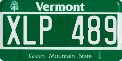 VT license plate XLP489