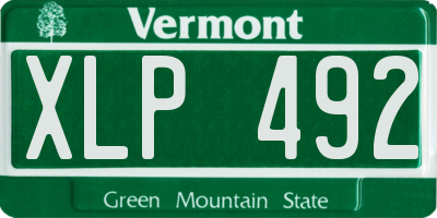 VT license plate XLP492