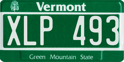 VT license plate XLP493