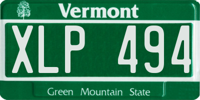 VT license plate XLP494