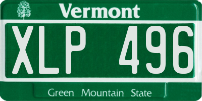 VT license plate XLP496