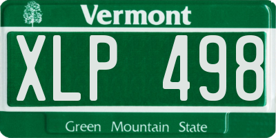 VT license plate XLP498
