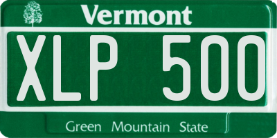 VT license plate XLP500