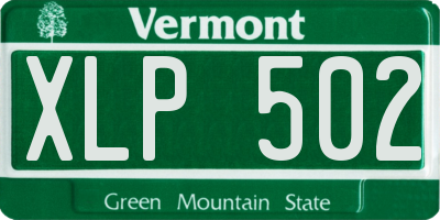 VT license plate XLP502