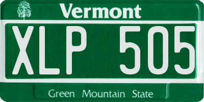 VT license plate XLP505