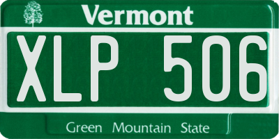 VT license plate XLP506