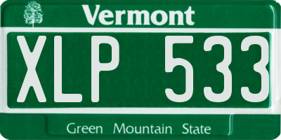 VT license plate XLP533