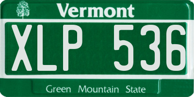 VT license plate XLP536