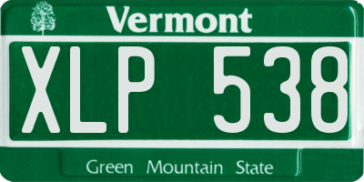 VT license plate XLP538