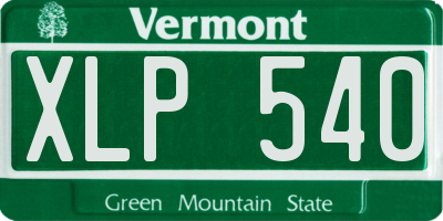 VT license plate XLP540