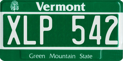 VT license plate XLP542