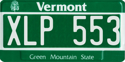 VT license plate XLP553