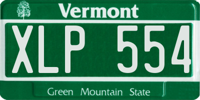 VT license plate XLP554