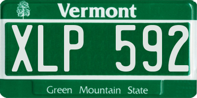 VT license plate XLP592
