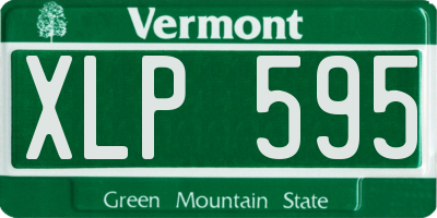 VT license plate XLP595