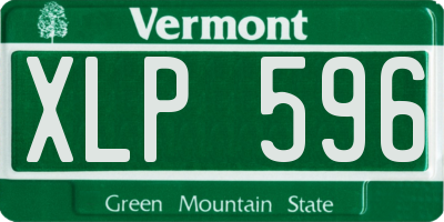 VT license plate XLP596