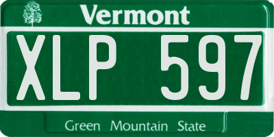 VT license plate XLP597