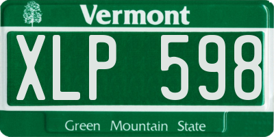 VT license plate XLP598