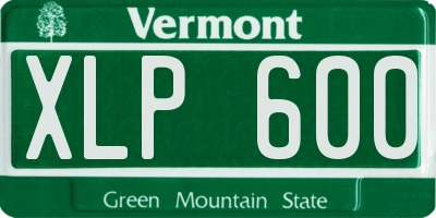 VT license plate XLP600
