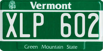 VT license plate XLP602