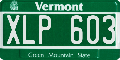 VT license plate XLP603