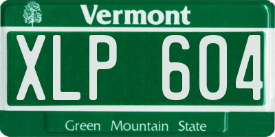VT license plate XLP604