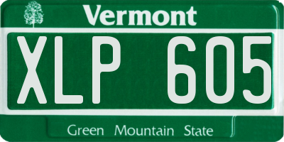 VT license plate XLP605