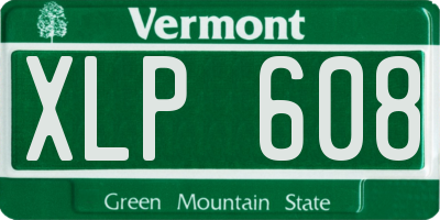 VT license plate XLP608