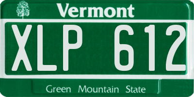 VT license plate XLP612