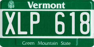 VT license plate XLP618