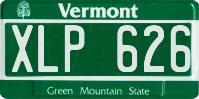 VT license plate XLP626