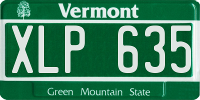 VT license plate XLP635