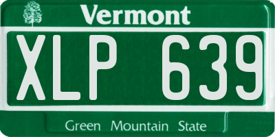 VT license plate XLP639
