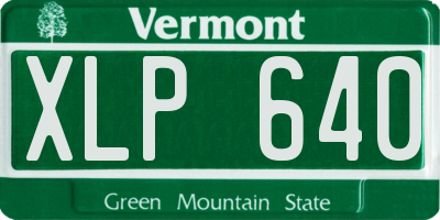 VT license plate XLP640