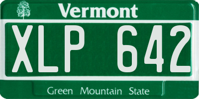 VT license plate XLP642