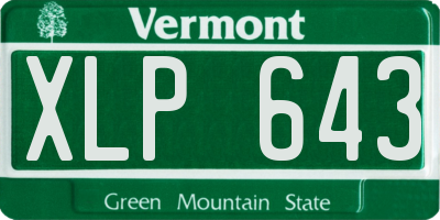 VT license plate XLP643