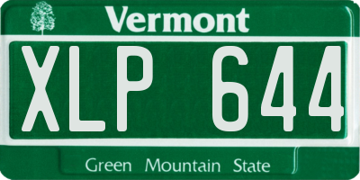 VT license plate XLP644