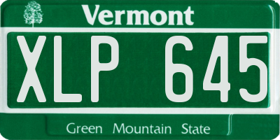 VT license plate XLP645